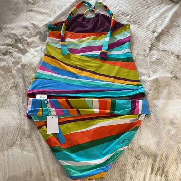 Bleu Rod Beattie Multi Color Tankini Set Size 10 - Picture 5 of 9